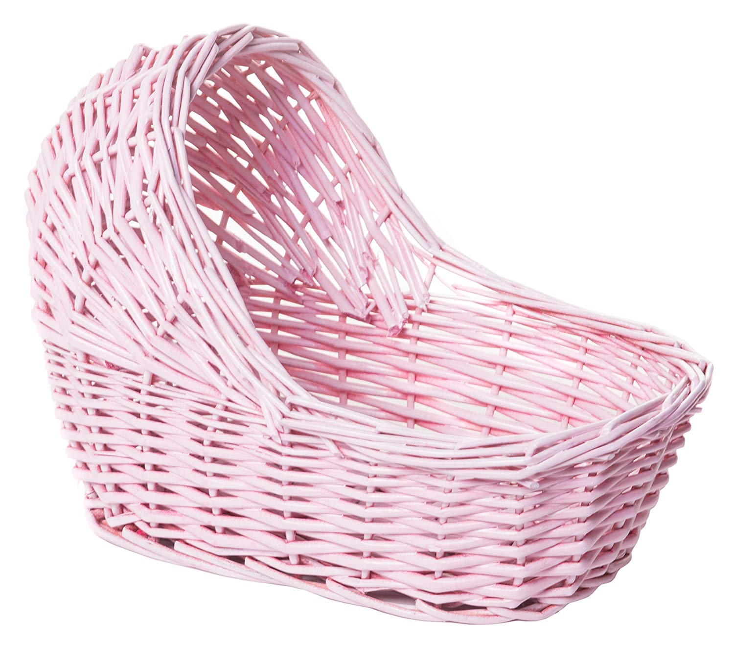 Willow Cradle Baby Shower Girl Basket In Pink